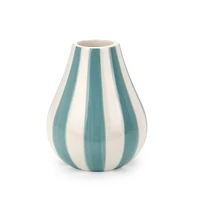 Blue Striped Ceramic Vase