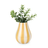 Yellow Striped Ceramic Vase