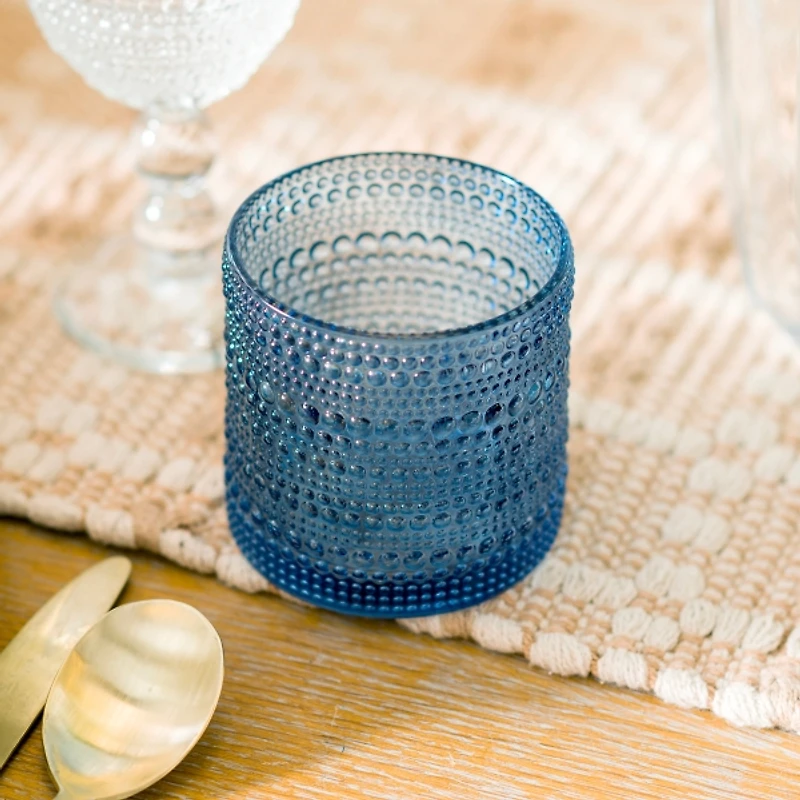 Blue Halo Double Old Fashioned Glass