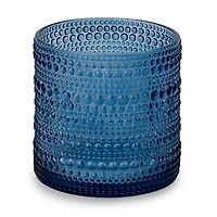 Blue Halo Double Old Fashioned Glass