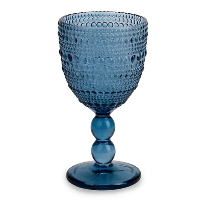 Blue Halo Glass Goblet