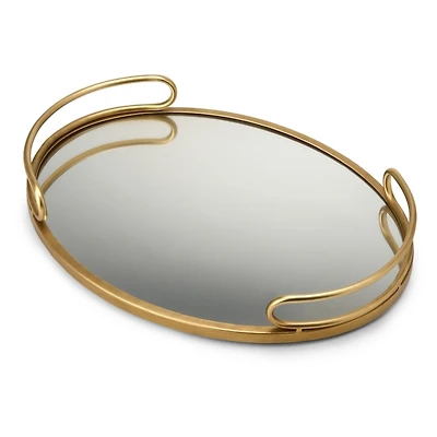 Gold Metal Mirrored Decorative Tray