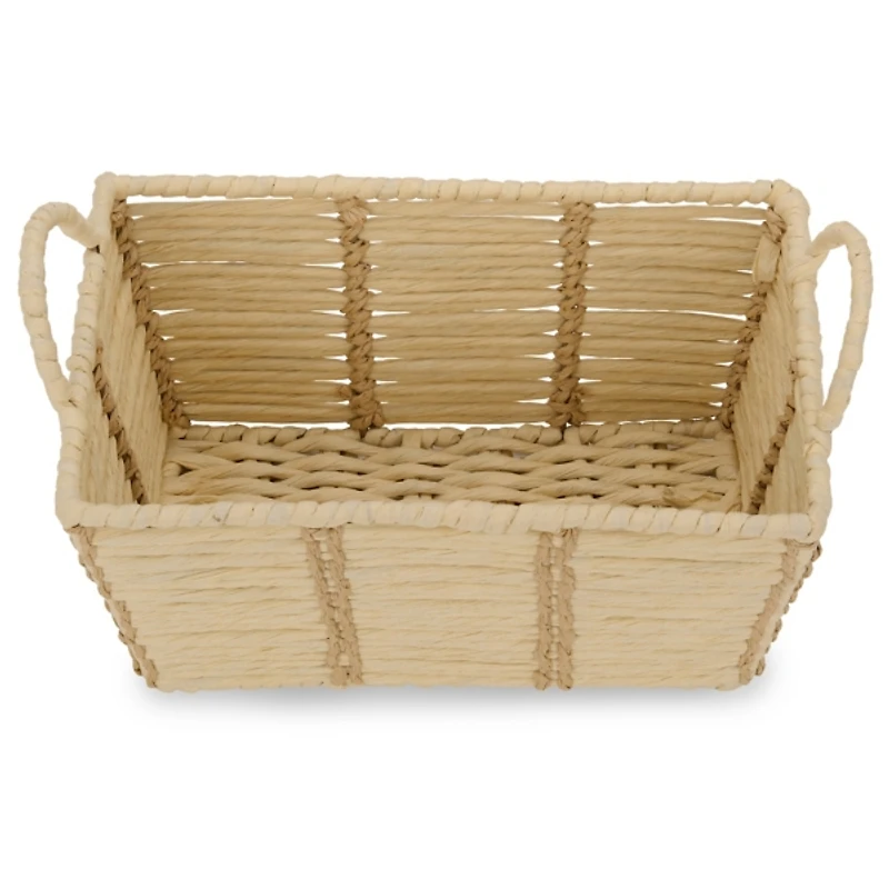 Medium Natural Paper Stitched Basket