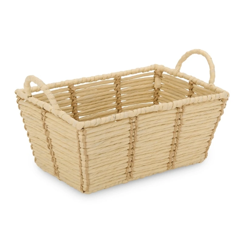 Medium Natural Paper Stitched Basket