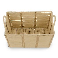 Large Natural Paper Stitched Basket