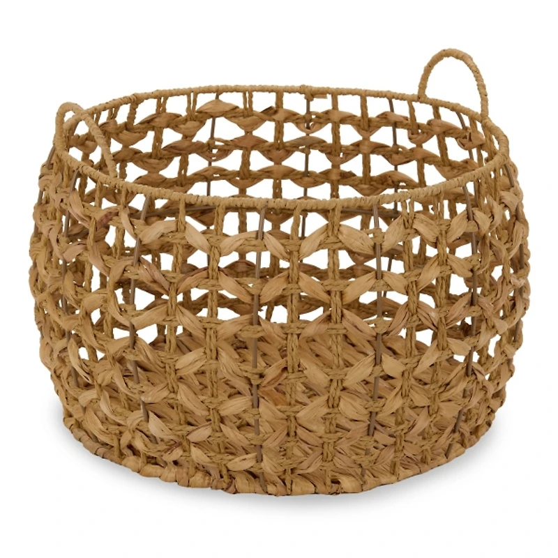 Round Natural Straw Basket, 9 in.