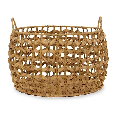 Round Natural Straw Basket, 9 in.