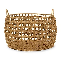 Round Natural Straw Basket, 9 in.