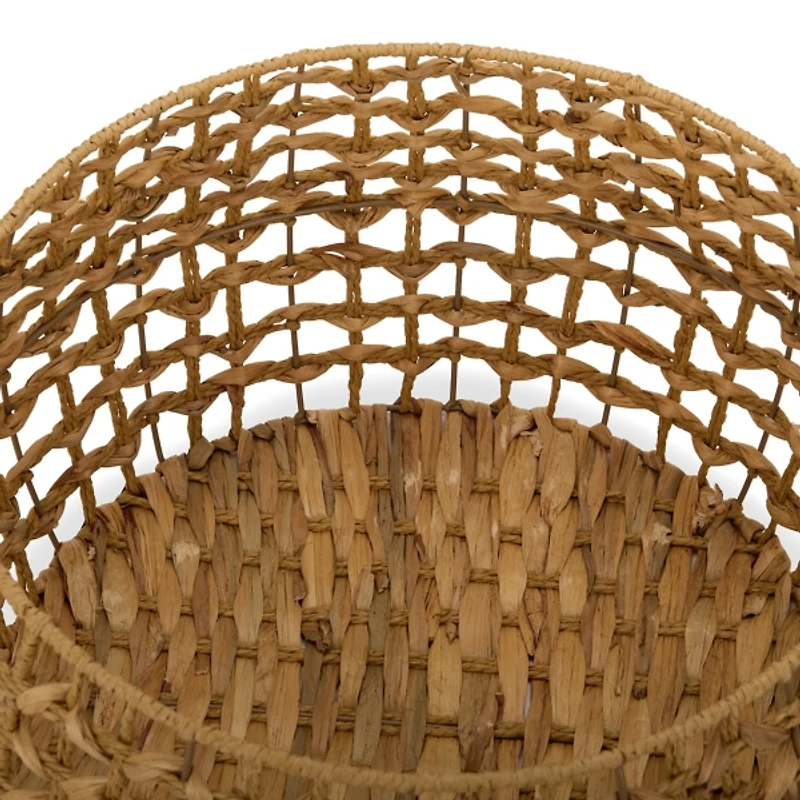 Round Natural Straw Basket, 11 in.