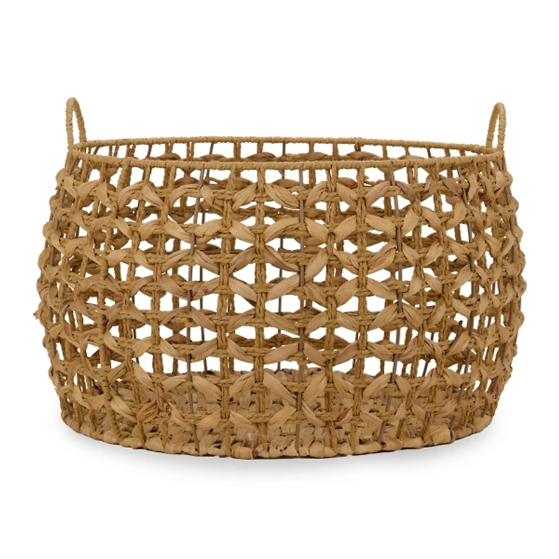 Round Natural Straw Basket, 11 in.