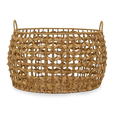 Round Natural Straw Basket, 11 in.