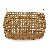 Round Natural Straw Basket, 11 in.