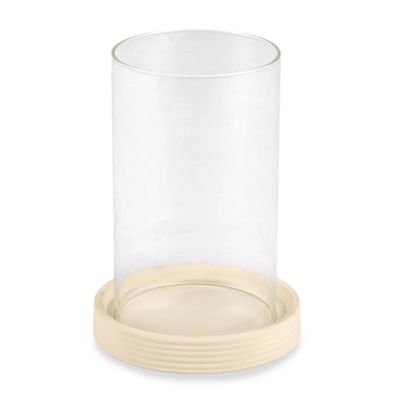 Cream Ceramic Base Hurricane, 11 in.