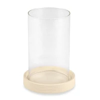 Cream Ceramic Base Hurricane, 11 in.