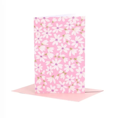 Pink Floral Greeting Card