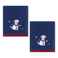 Patriotic Dogs and Stars Hand Towels, Set of 2