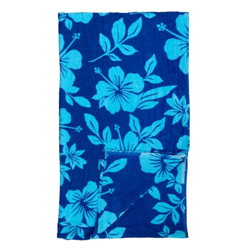 Blue Hibiscus Beach Towel