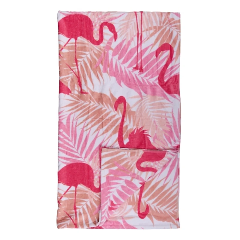 Pink Flamingos Beach Towel