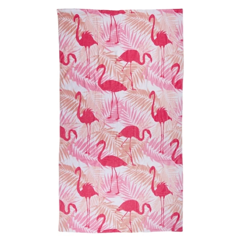 Pink Flamingos Beach Towel