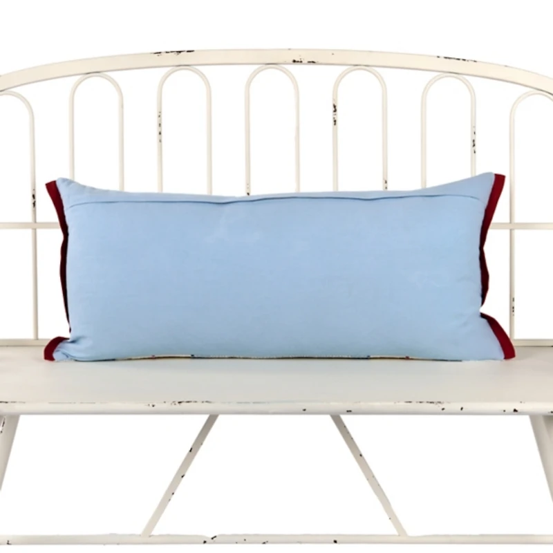 Blue Woven Stripe Lumbar Pillow