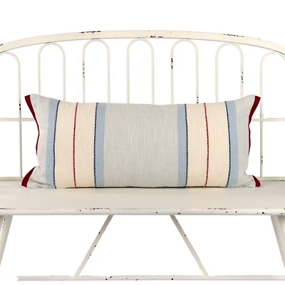 Blue Woven Stripe Lumbar Pillow
