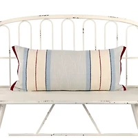 Blue Woven Stripe Lumbar Pillow
