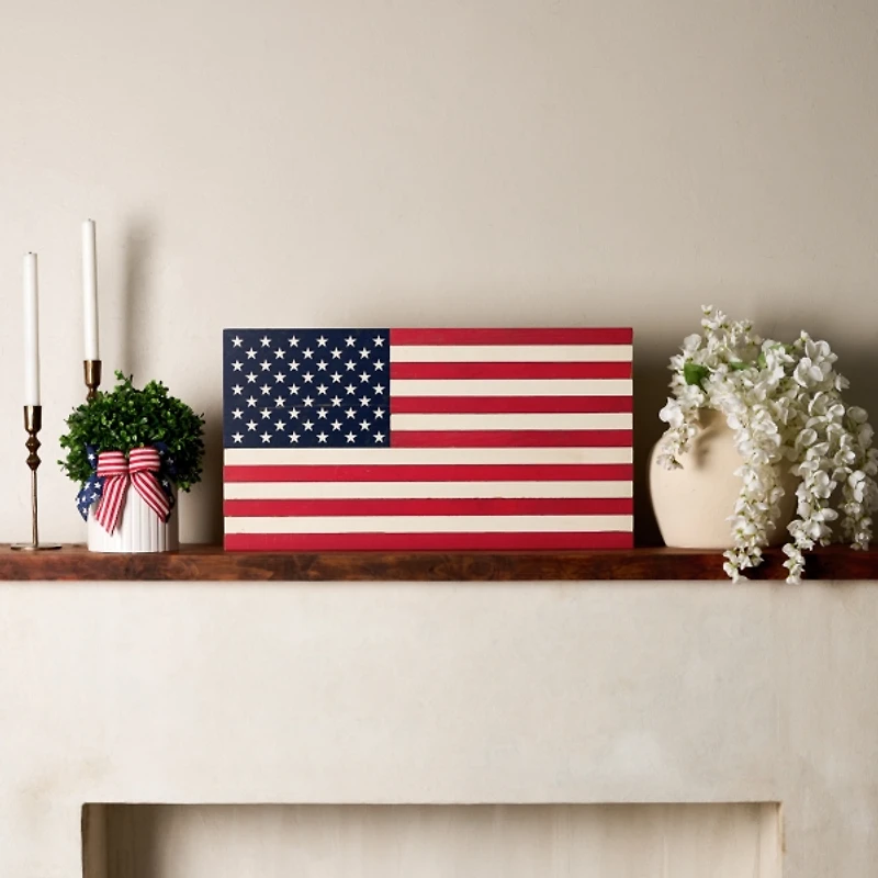 American Flag Wood Plaque