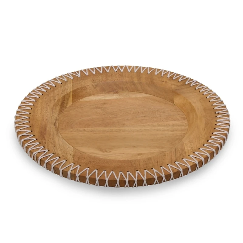 Acacia Wood Rope Edge Charger