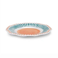Orange and Aqua Dotted Melamine Salad Plate