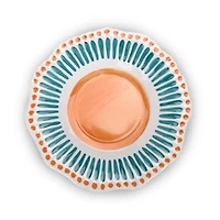 Orange and Aqua Dotted Melamine Salad Plate