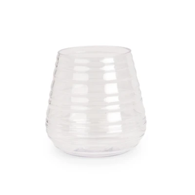 Clear Acrylic Short Ribbed Tumbler