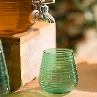 Green Acrylic Short Ribbed Tumbler