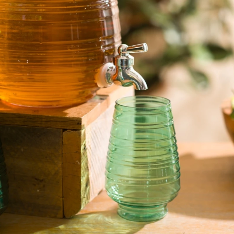 Green Acrylic Tall Ribbed Tumbler