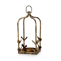 Gold Metal Leaves Lantern