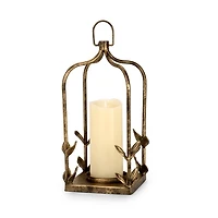 Gold Metal Leaves Lantern