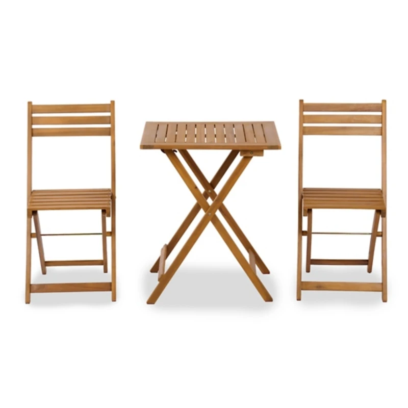 Natural Wood 3-pc. Outdoor Bistro Set