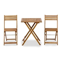 Natural Wood 3-pc. Outdoor Bistro Set