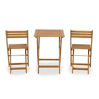 Natural Wood 3-pc. Outdoor Bistro Set