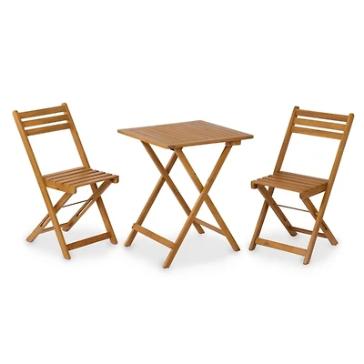 Natural Wood 3-pc. Outdoor Bistro Set