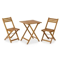 Natural Wood 3-pc. Outdoor Bistro Set