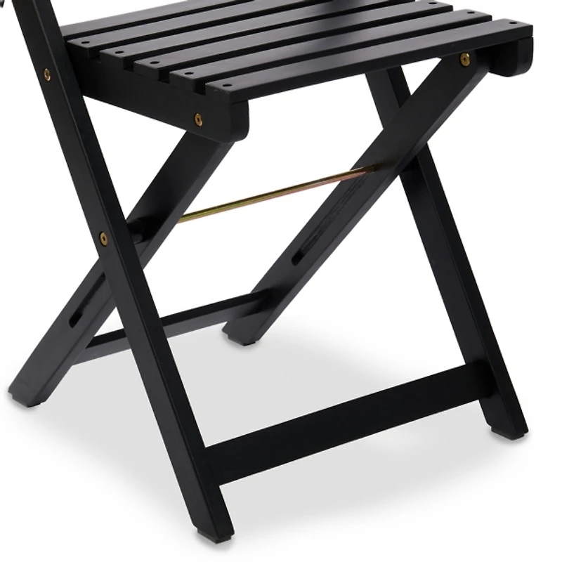 Black Wood 3-pc. Outdoor Bistro Set