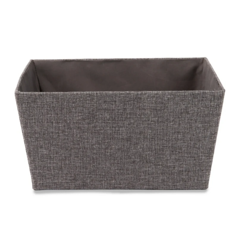 Gray Burlap Storage Basket