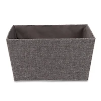Gray Burlap Storage Basket