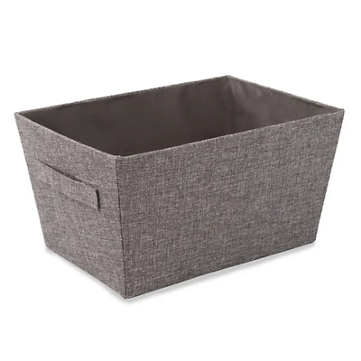 Gray Burlap Storage Basket