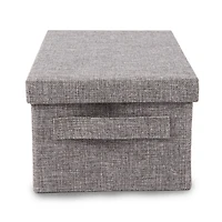 Small Gray Burlap Collapsible Basket