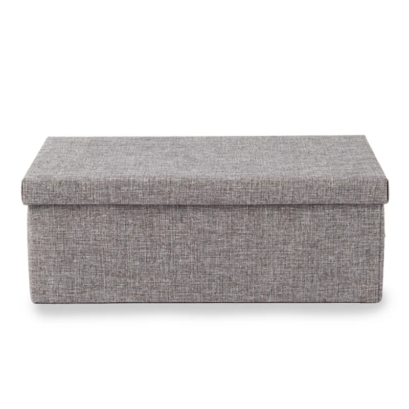 Small Gray Burlap Collapsible Basket