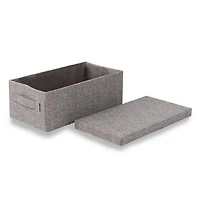 Small Gray Burlap Collapsible Basket
