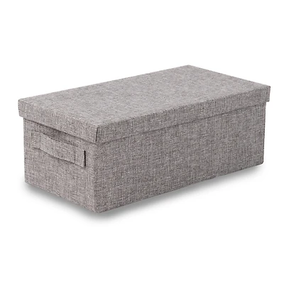 Small Gray Burlap Collapsible Basket