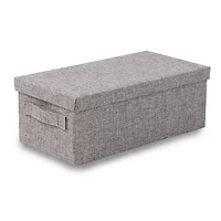 Small Gray Burlap Collapsible Basket