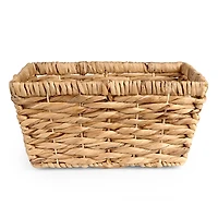 Large Woven Hyacinth Twist Trim Basket